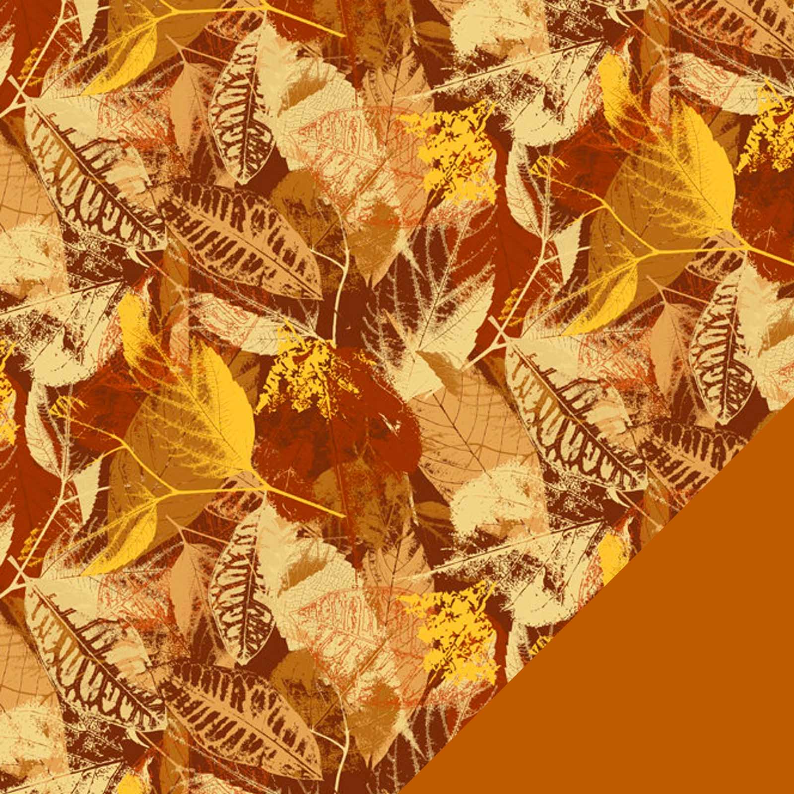 Golden Leaves Fleece Fabric